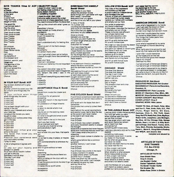 Articles Of Faith Give Thanks LP brukt 1984-punk