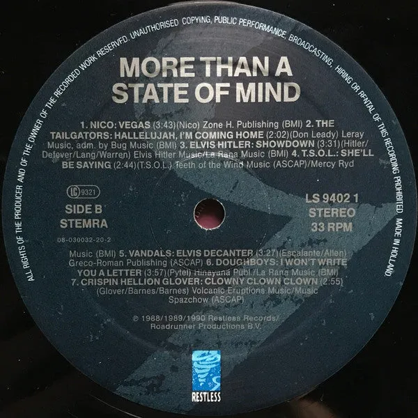 Various More Than A State Of Mind LP brukt punk