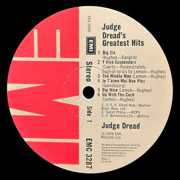 Judge Dread Greatest Hits LP brukt reggae