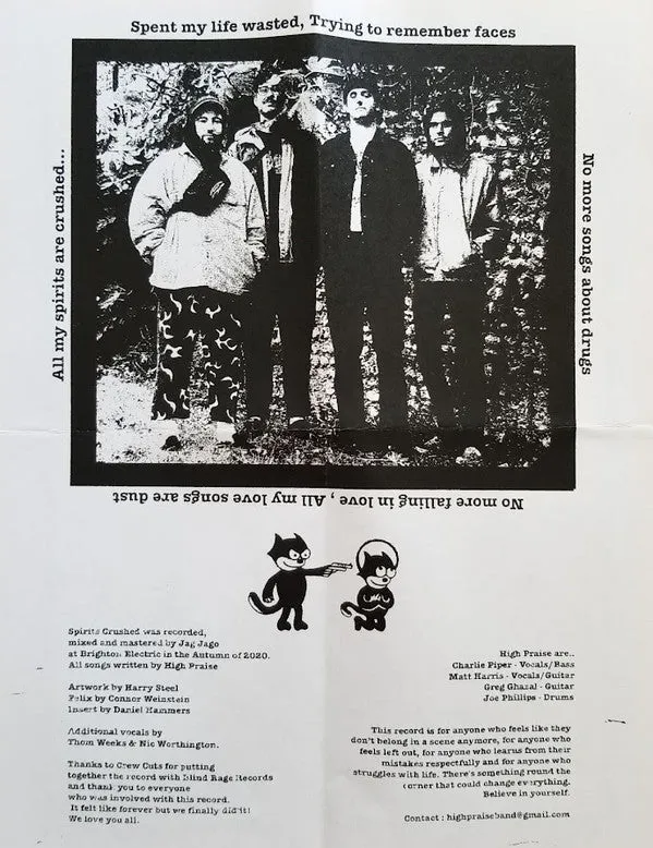 High Praise Spirits Crushed 7" EP vinyl brukt svart