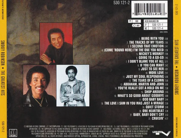 Smokey Robinson Miracles Greatest Hits CD brukt soul
