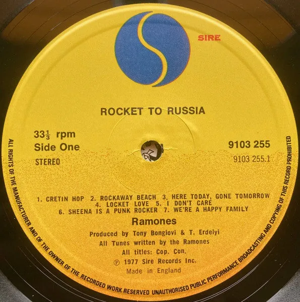 Ramones Rocket To Russia LP brukt UK punk 1977