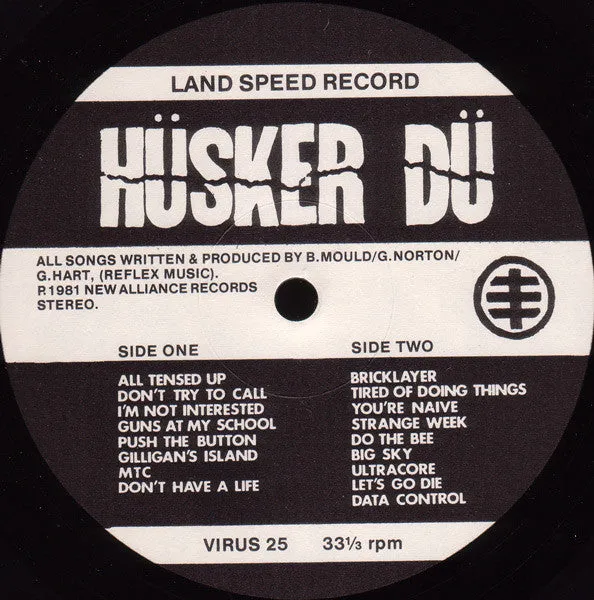 Hösker Dü Land Speed Record LP brukt live hardcore