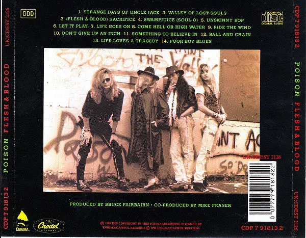 Poison Flesh & Blood CD album UK-utgave glam