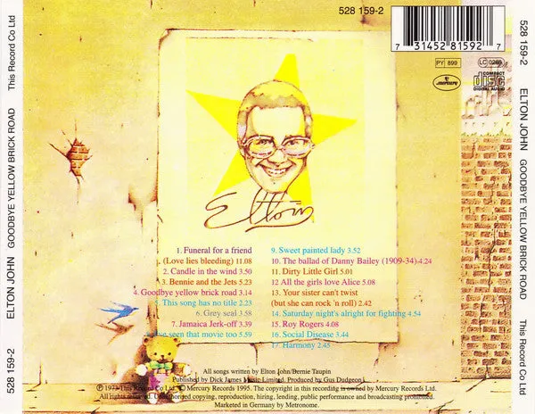 Elton John Goodbye Yellow Brick Road CD remaster brukt
