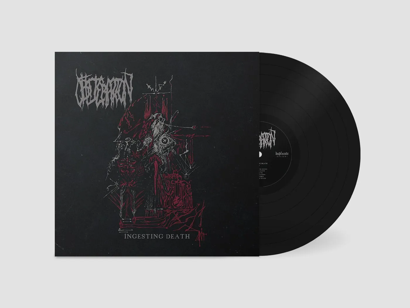 Obliteration Ingesting Death LP vinyl samleplate