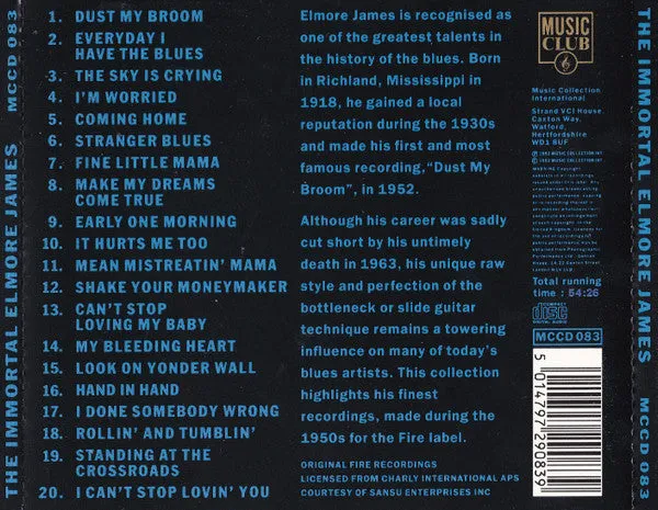 Elmore James The Immortal Elmore James CD brukt blues