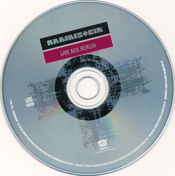 Rammstein Live Aus Berlin CD album brukt industrial