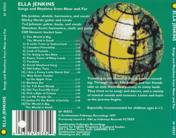 Ella Jenkins Songs And Rhythms CD album pedagogisk barn