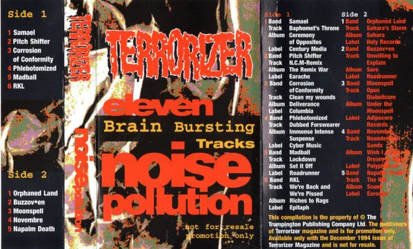 Various Noise Pollution kassett promo 1994 doom metal