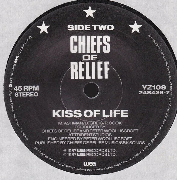 Chiefs Of Relief Weekend 7" vinylsingel brukt 1987