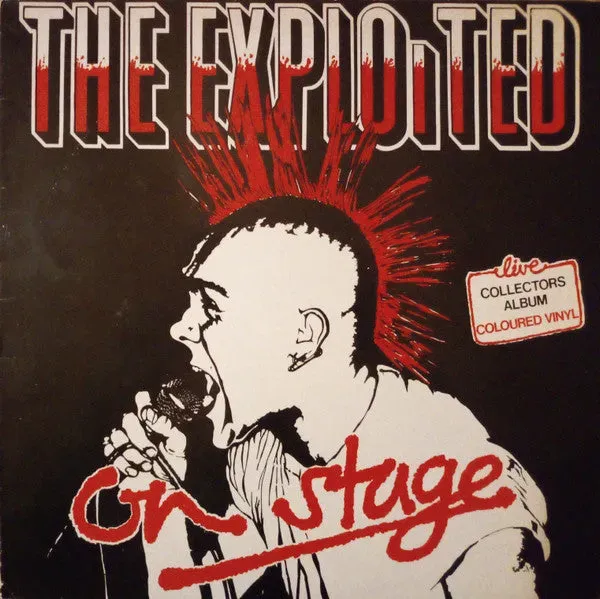 Exploited On Stage LP vinyl rød brukt live punk