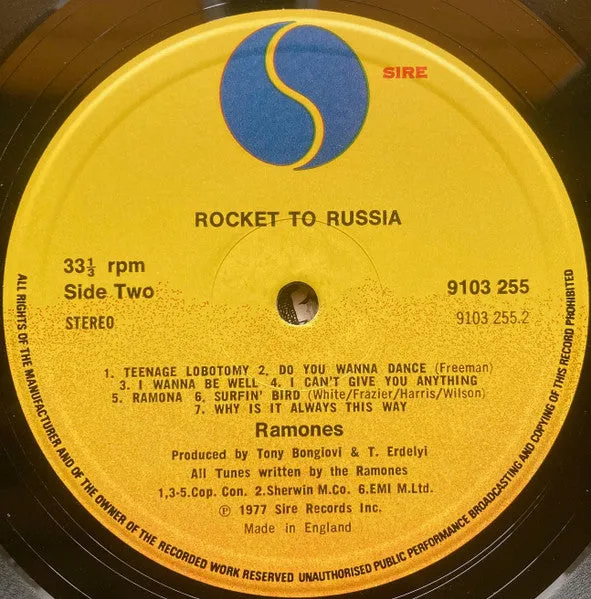 Ramones Rocket To Russia LP brukt UK punk 1977