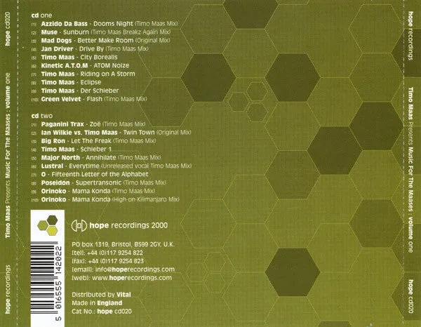 Timo Maas Music For The Maases 2xCD samling brukt mix