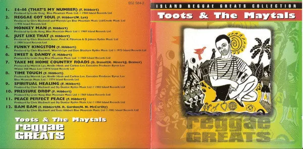 Toots & The Maytals Reggae Greats 552 584-2 CD brukt roots reggae