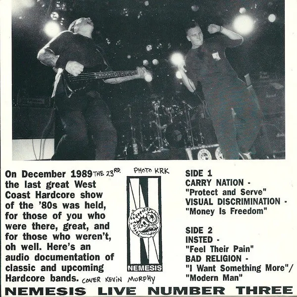 Various No Control At The Country Club Live vinyl 7" brukt hardcore