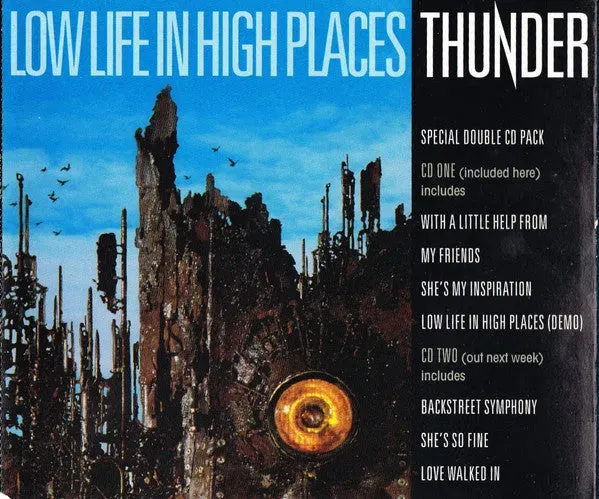 Thunder Low Life In High Places CD singel brukt hard rock