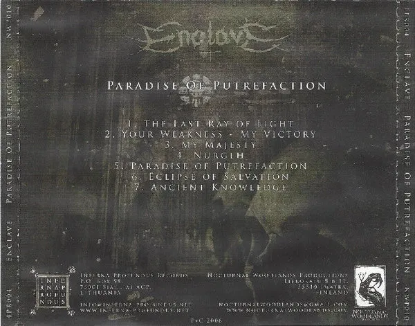 Enclave Paradise Of Putrefaction CD brukt black metal