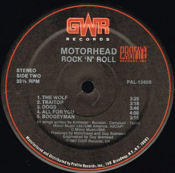 Motörhead Rock 'N' Roll vinylplate brukt 1987 metal