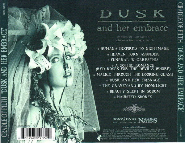 Cradle Of Filth Dusk And Her Embrace CD ny symfonisk black metal