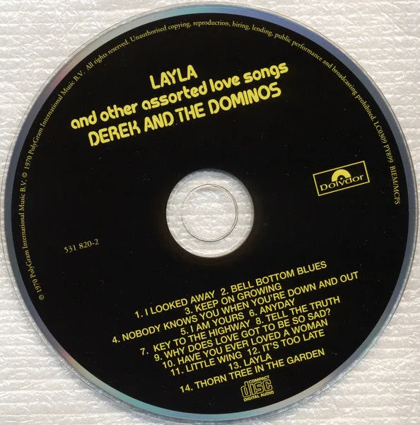 Derek And The Dominos Layla CD remaster brukt vannskadet