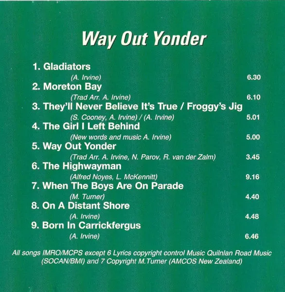 Andy Irvine Way Out Yonder CD brukt folk