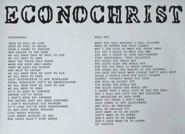 Econochrist Skewed 7" vinyl brukt hardcore