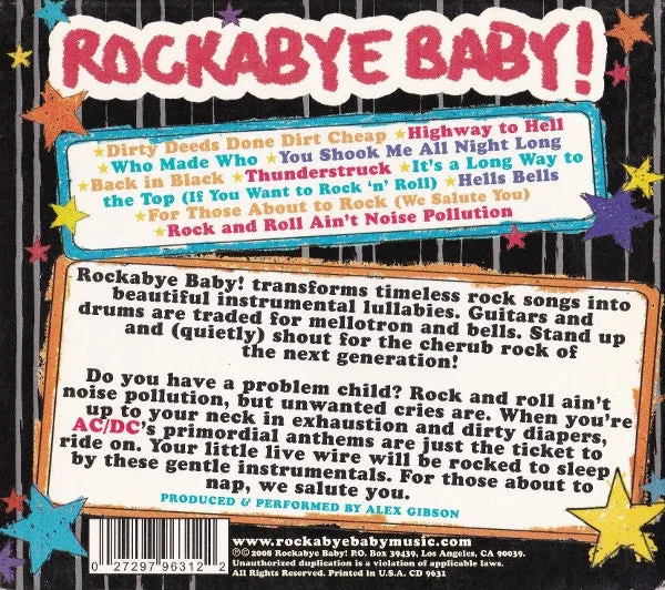Alex Gibson Rockabye Baby AC/DC CD brukt – vuggesang