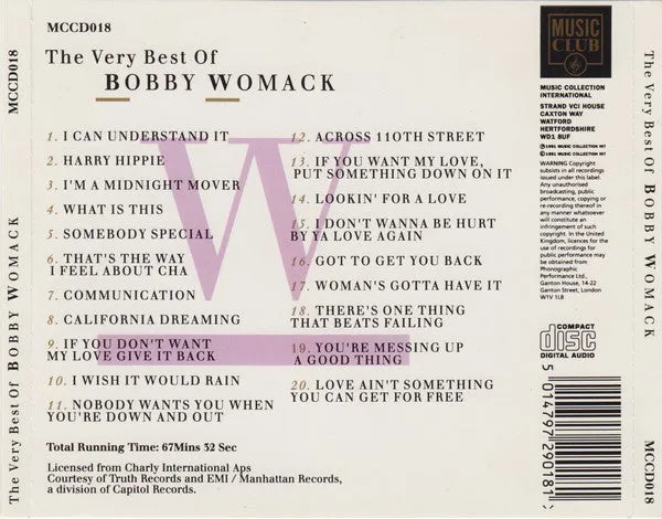 Bobby Womack Very Best Of CD soul samling brukt
