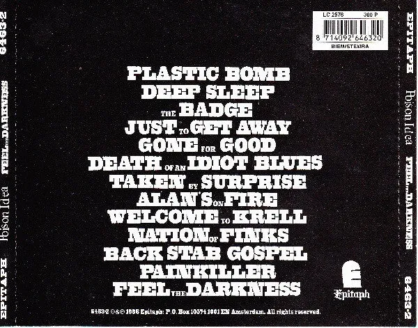 Poison Idea Feel The Darkness CD brukt hardcore