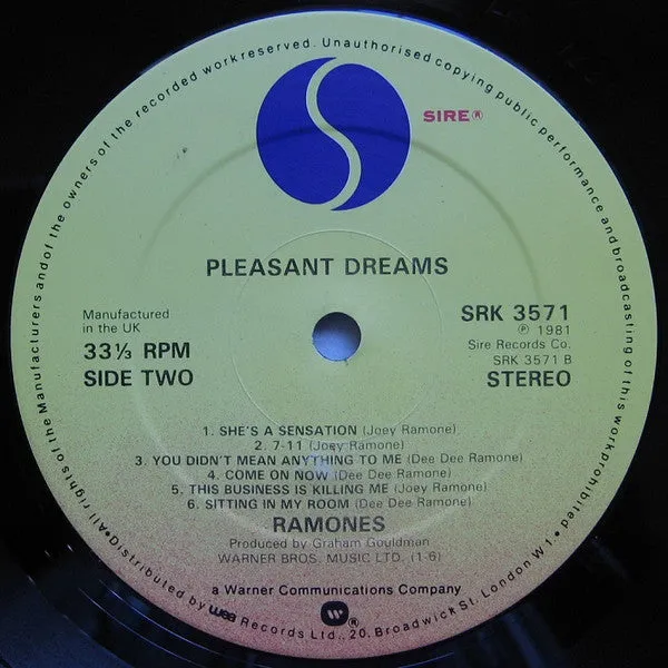 Ramones Pleasant Dreams LP album brukt UK