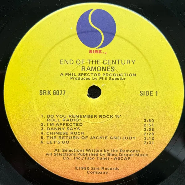 Ramones End Of The Century SRK 6077 LP vinylplate brukt punk