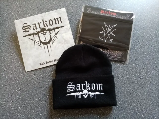 Sarkom Rock Bottom Manifest 7'' EP + maske og lue bundle