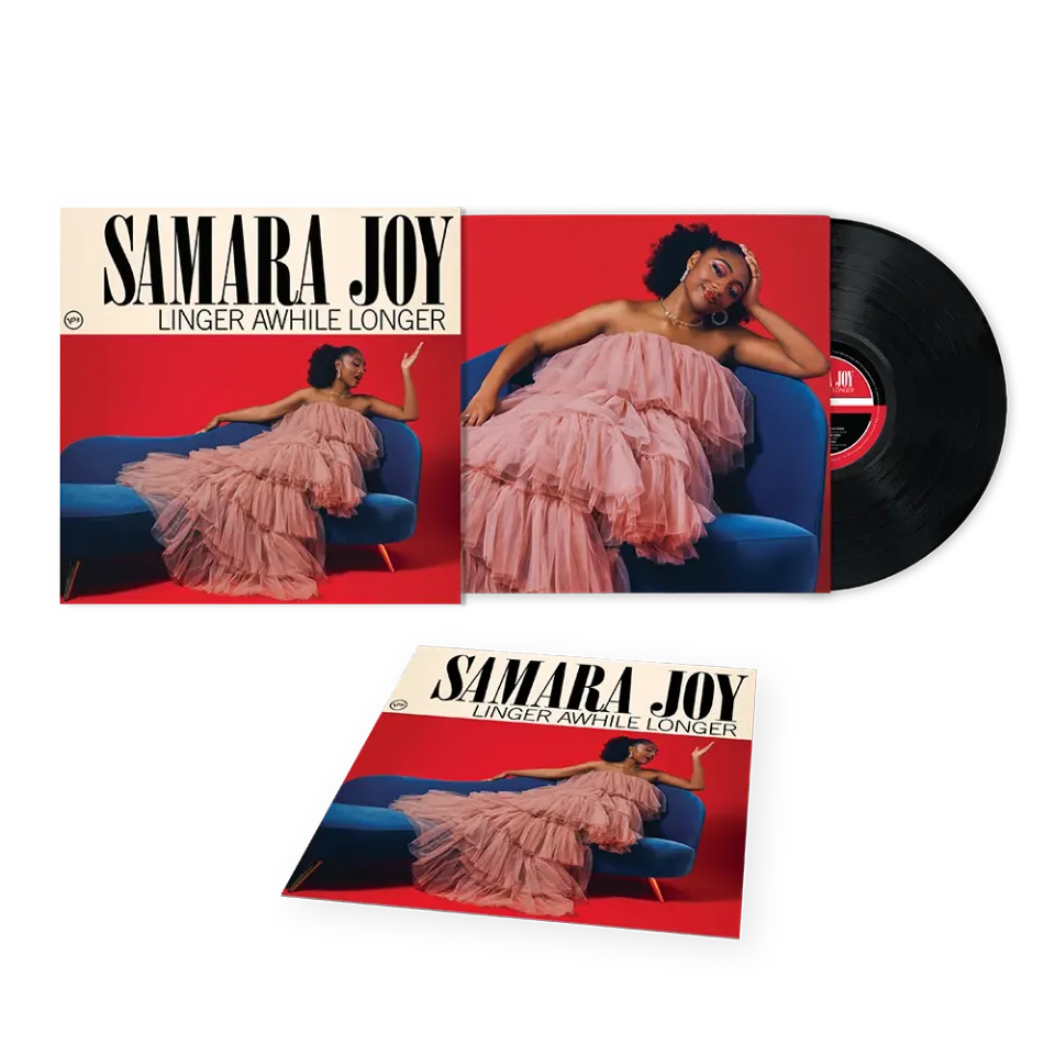 Samara Joy Linger Awhile Longer signert LP med art card