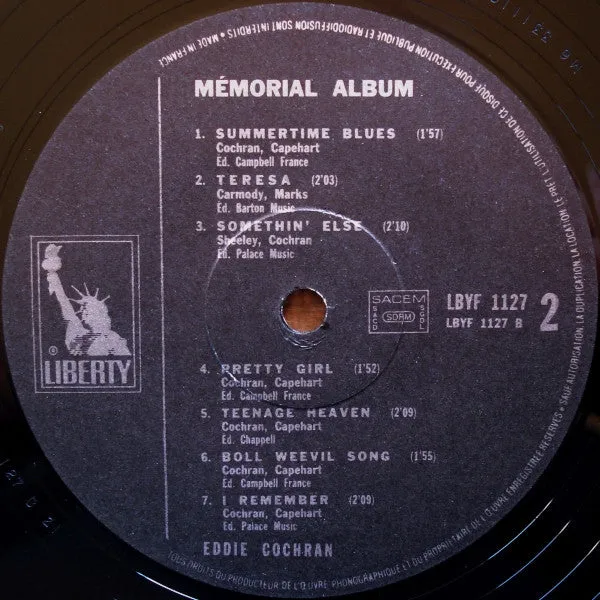 Eddie Cochran Memorial Album LP brukt mono rock