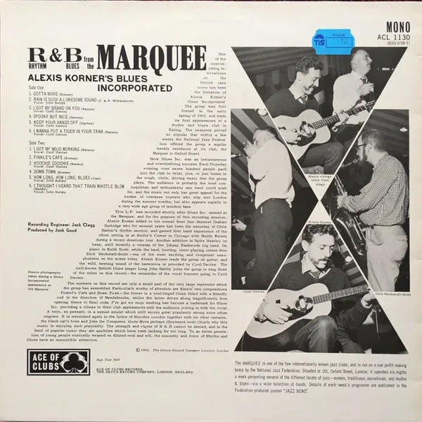 Alexis Korner R & B From The Marquee LP mono