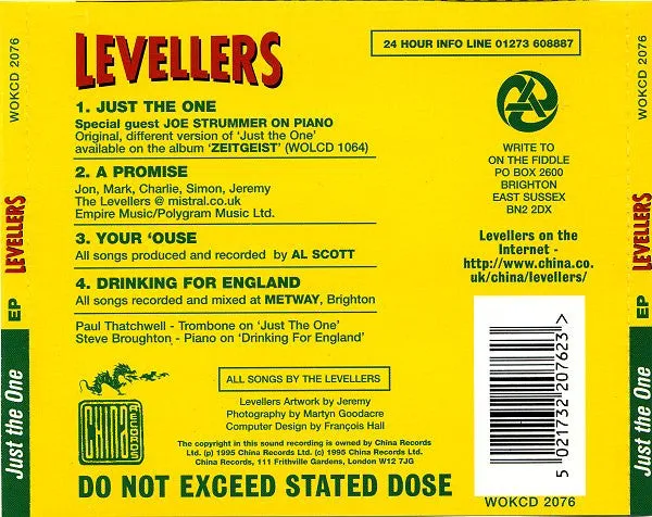 Levellers Just The One EP CD brukt folkrock
