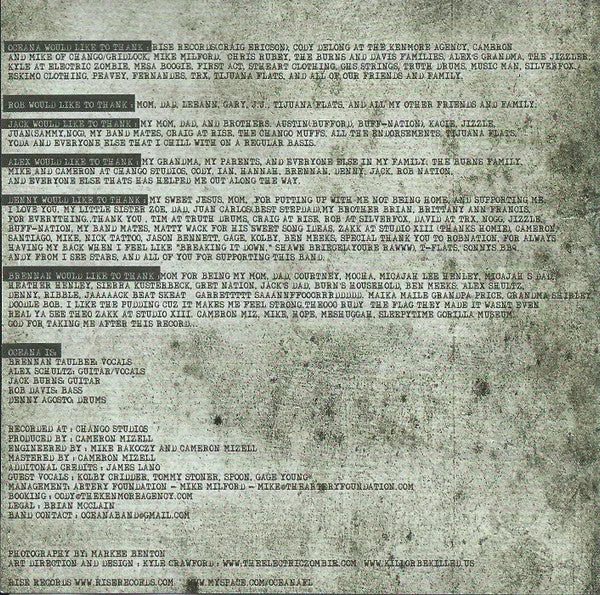 Oceana Birtheater CD album brukt VG+ post-hardcore