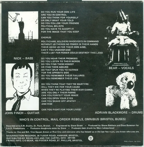 Lunatic Fringe Who's In Control 7" EP brukt punk