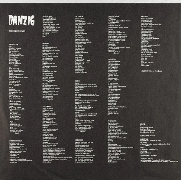 Danzig Danzig LP heavy metal gatefold brukt