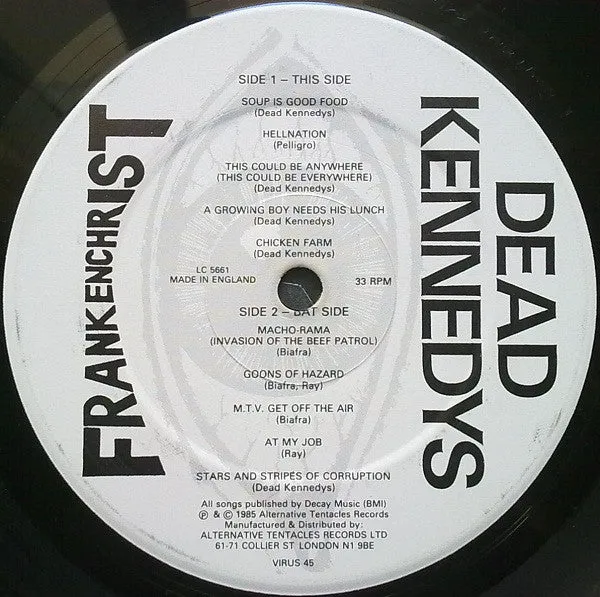 Dead Kennedys Frankenchrist LP brukt UK hardcore punk