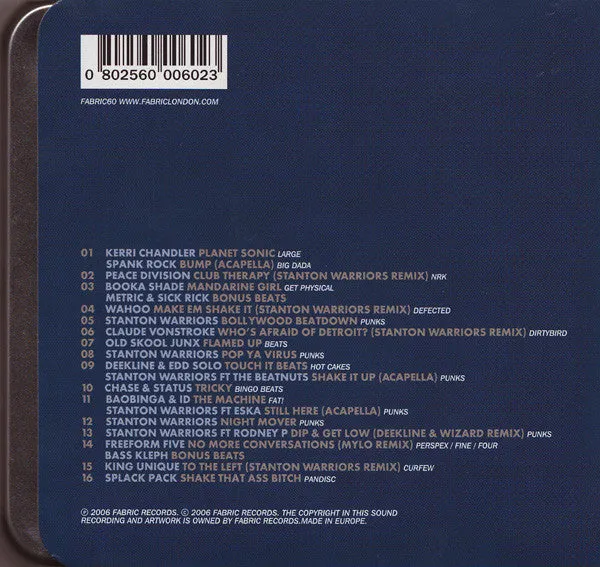 Stanton Warriors FabricLive 30 CD brukt breaks