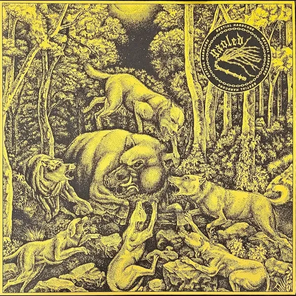 Gaoled Bestial Hardcore LP vinyl gul brukt limited