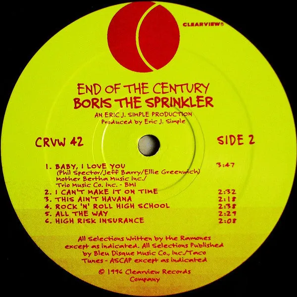 Boris The Sprinkler End Of Century LP brukt punk svart