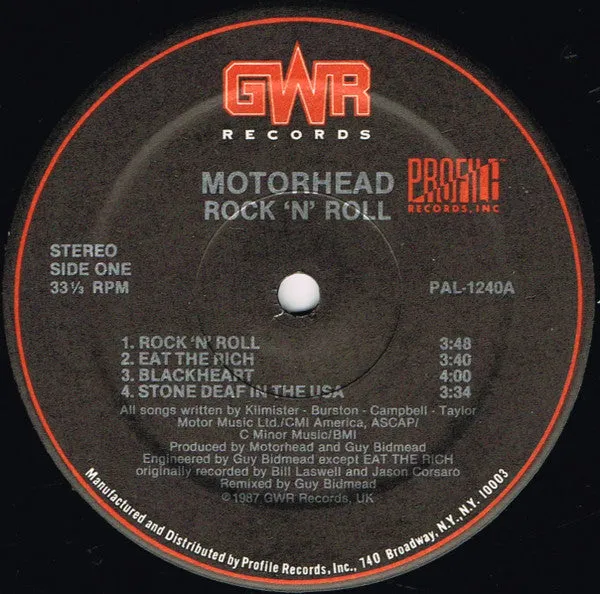 Motörhead Rock 'N' Roll vinylplate brukt 1987 metal