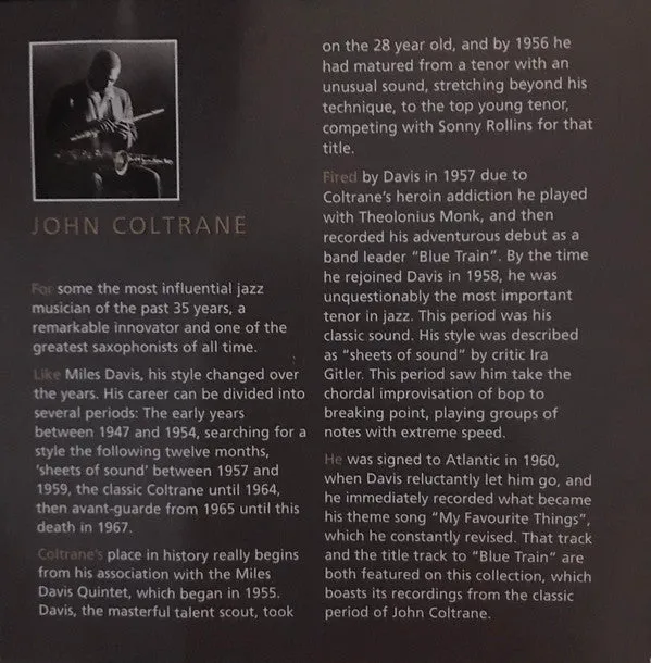 John Coltrane Spiritual CD brukt samleplate