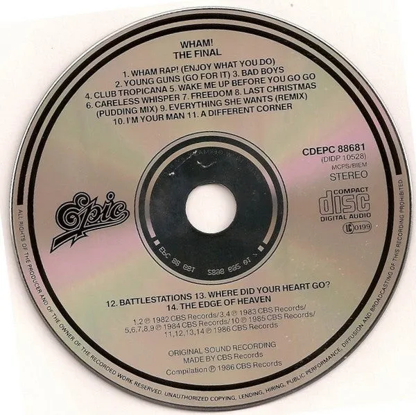 Wham! The Final CD samling brukt synthpop