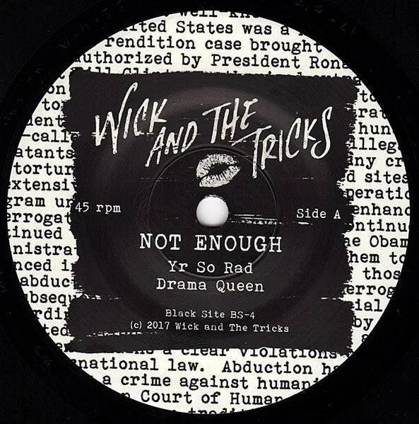 Wick And The Tricks Not Enough 7 EP vinyl brukt nummerert