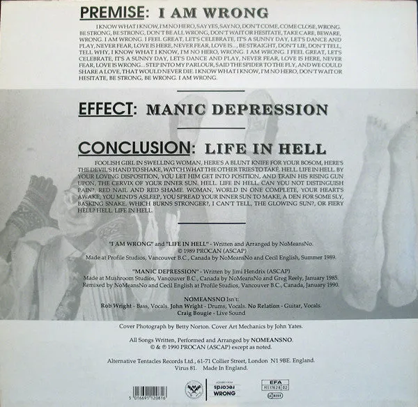 Nomeansno Power Of Positive Thinking 12" vinyl EP