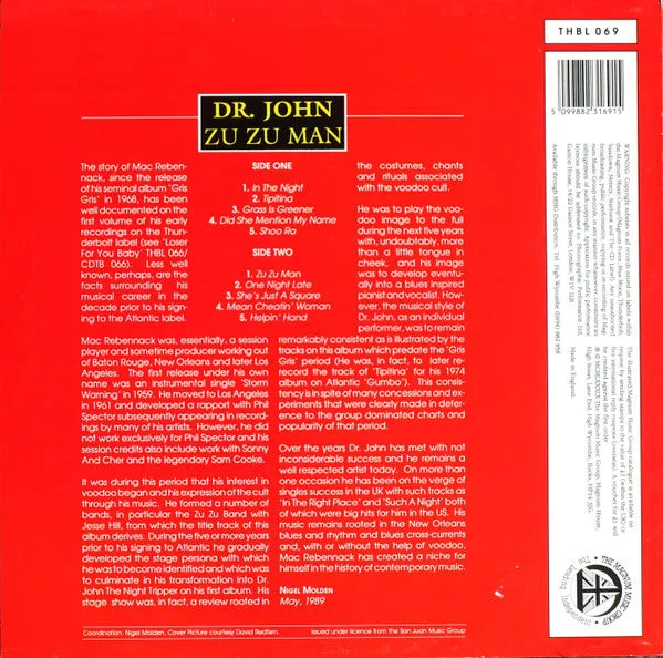 Dr. John Zu Zu Man LP vinyl samling brukt